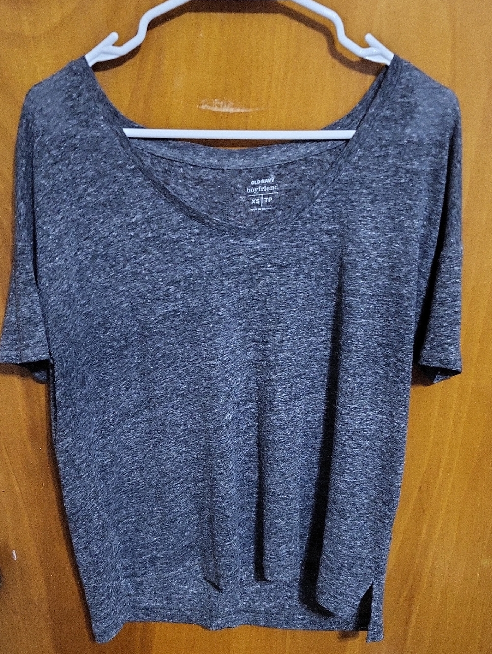 Old Navy Women's Boyfriend Tee in Dark Heather Gray